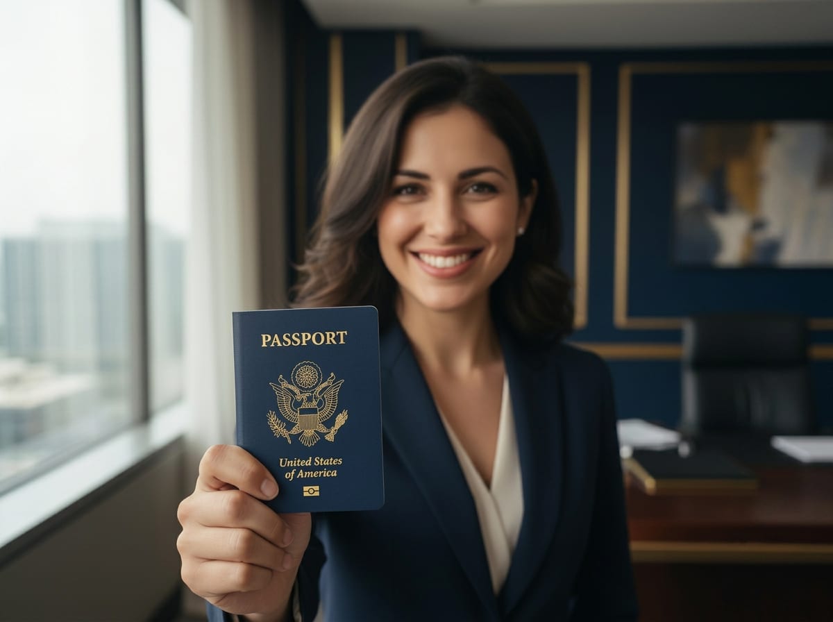 APVI visa specialist reviewing travel documents at a desk