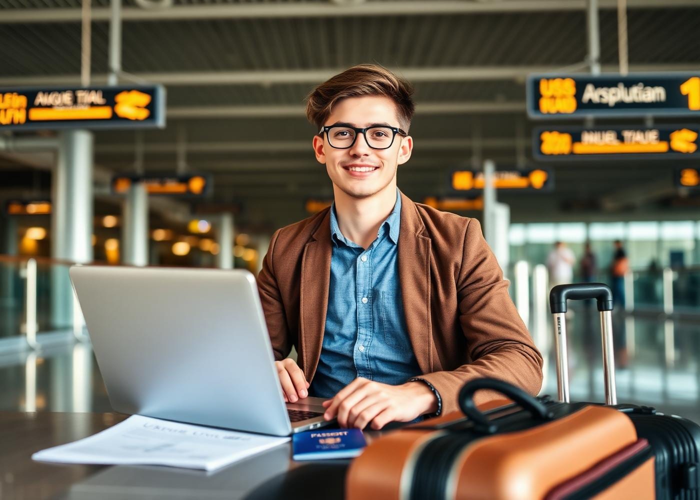 Student with a U.S. passport, university acceptance letter and Saudi student visa documents
